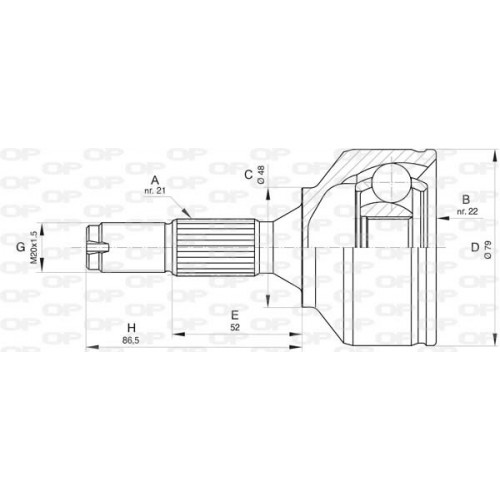 CV JOINT OPEN PARTS 1pcs 
