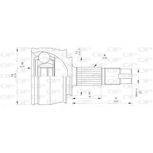 CV JOINT OPEN PARTS SPIN JOINT 1pcs 