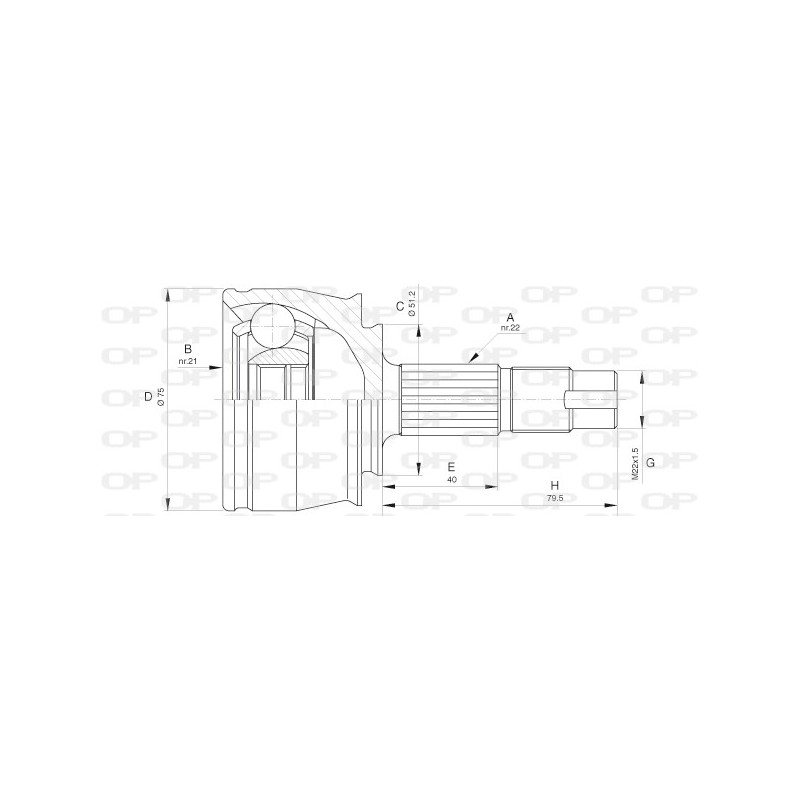 CV JOINT OPEN PARTS SPIN JOINT 1pcs 
