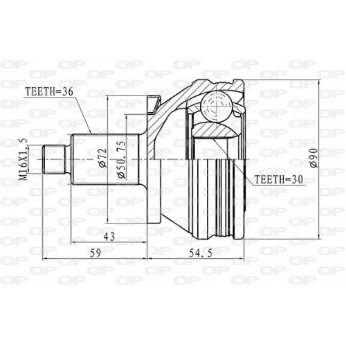 CV JOINT OPEN PARTS SPIN JOINT 1pcs 