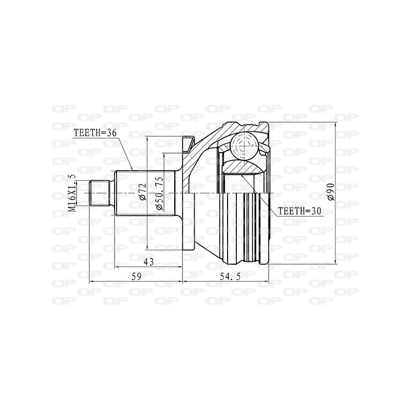 CV JOINT OPEN PARTS SPIN JOINT 1pcs 