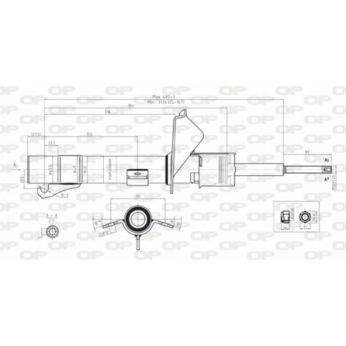 SHOCK ABSORBER OP FRONT 1 PCS 