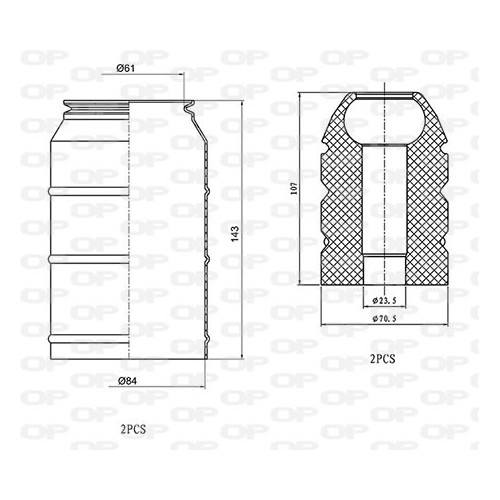OP DUST COVER KIT 4PCS 