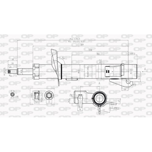 SHOCK ABSORBER OP FRONT LEFT SIDE 1 PCS 