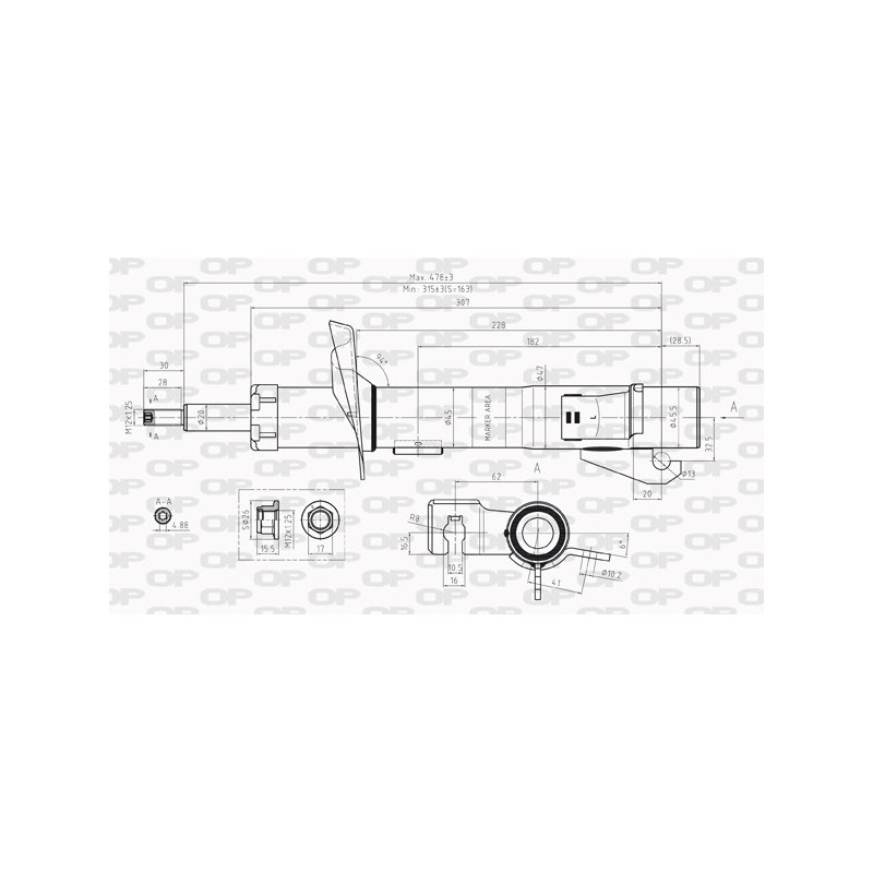 SHOCK ABSORBER OP FRONT LEFT SIDE 1 PCS 