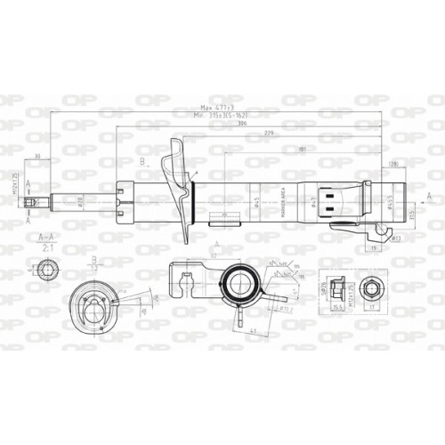 SHOCK ABSORBER OP FRONT LEFT SIDE 1 PCS 
