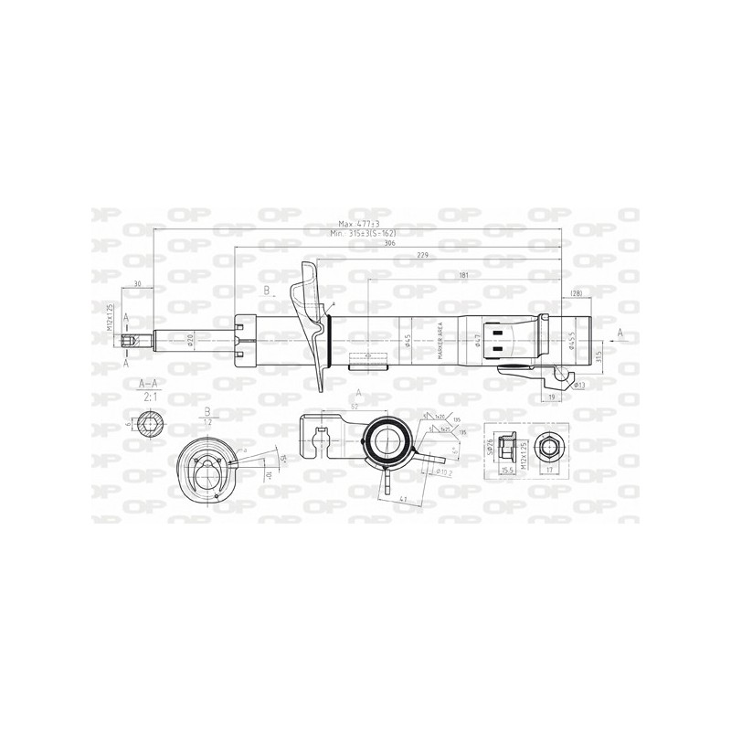 SHOCK ABSORBER OP FRONT LEFT SIDE 1 PCS 