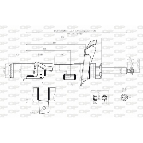 SHOCK ABSORBER OP FRONT RIGHT SIDE 1 PCS 