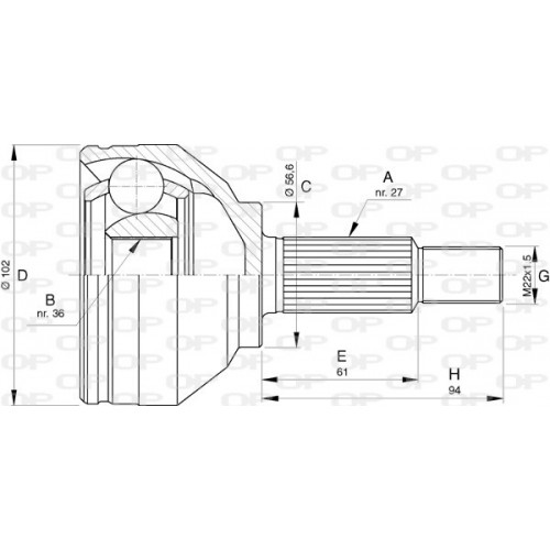 CV JOINT OPEN PARTS 1pcs 