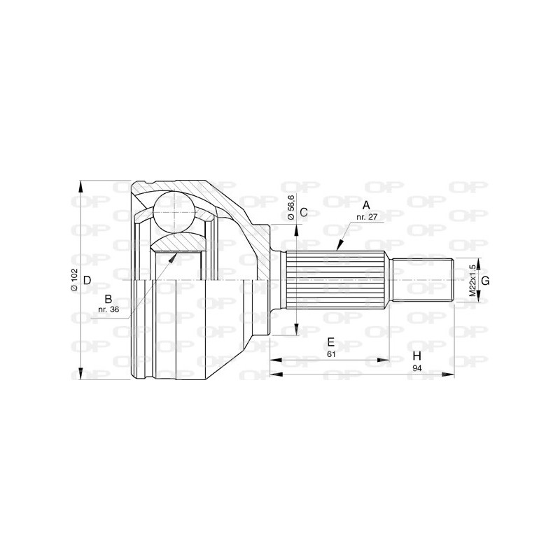 CV JOINT OPEN PARTS 1pcs 