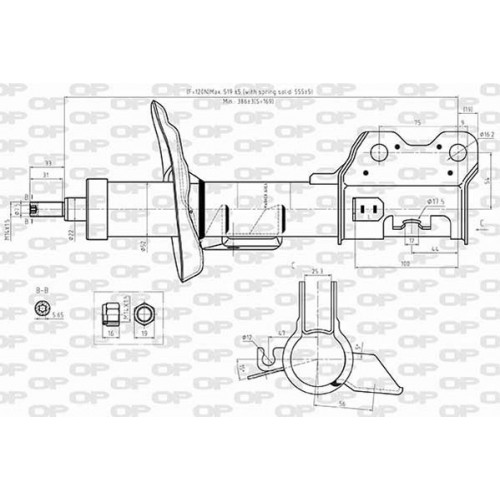 OP SHOCK ABSORBER FRONT LEFT 