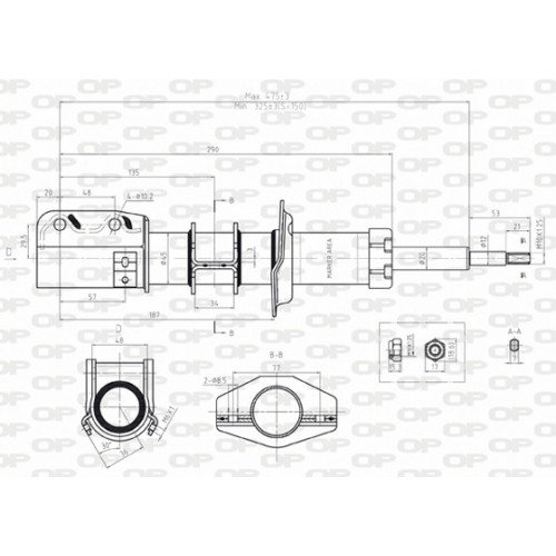 SHOCK ABSORBER OP FRONT 1 PCS 