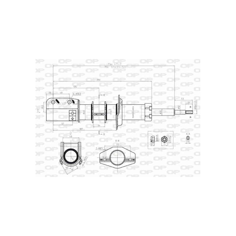 SHOCK ABSORBER OP FRONT 1 PCS 