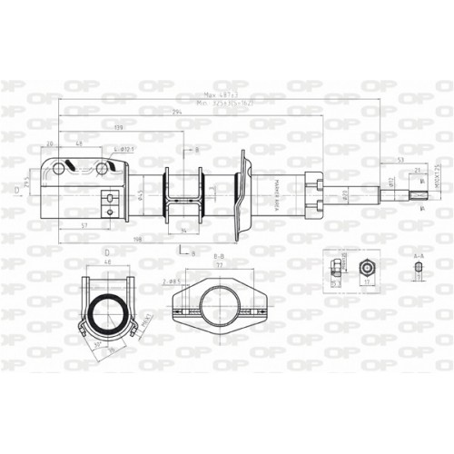 SHOCK ABSORBER OP FRONT 1 PCS 