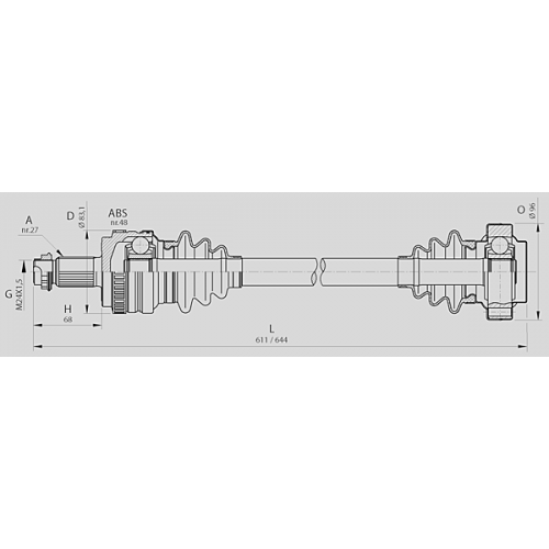 DRIVE SHAFT SPIN AXLE OPEN PARTS 1pcs 