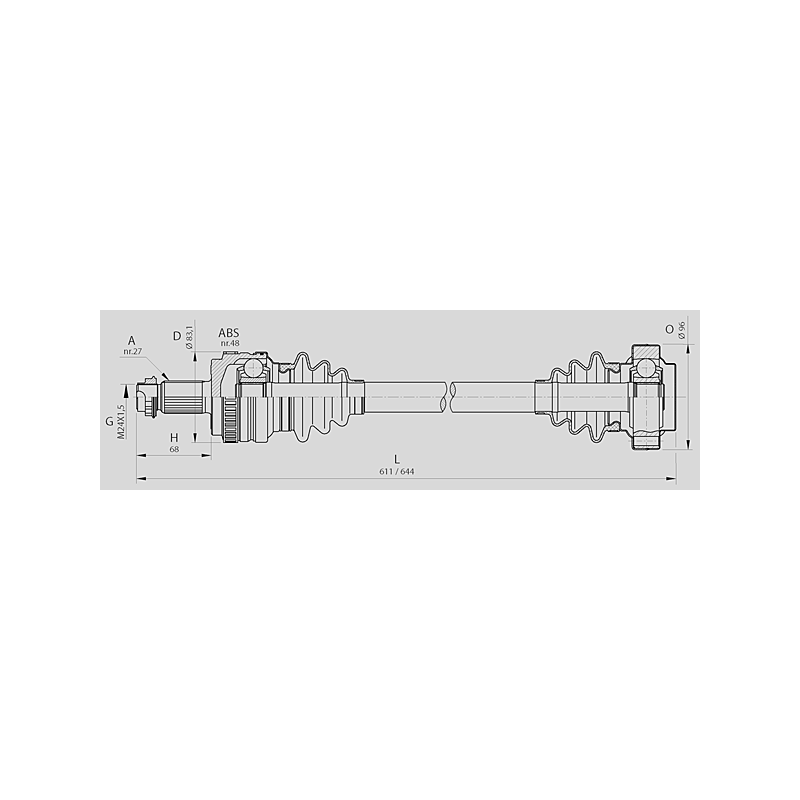 DRIVE SHAFT SPIN AXLE OPEN PARTS 1pcs 