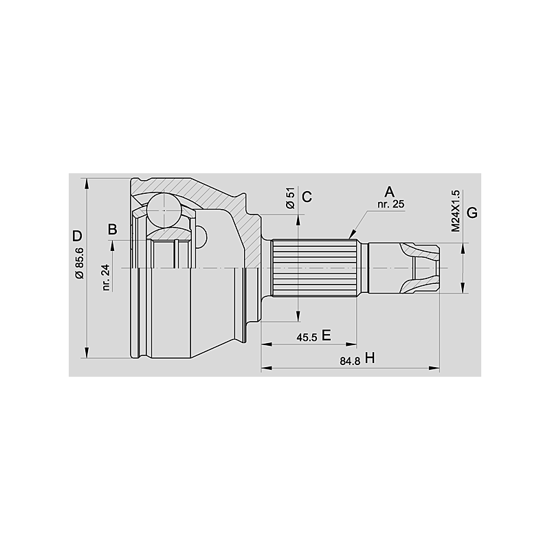 CV JOINT OPEN PARTS SPIN JOINT 1pcs 