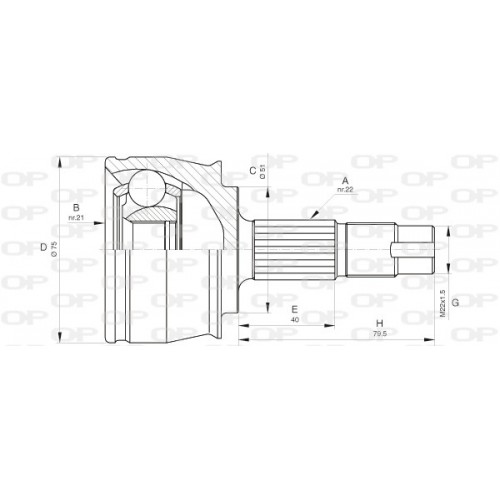 CV JOINT OPEN PARTS SPIN JOINT 1pcs 