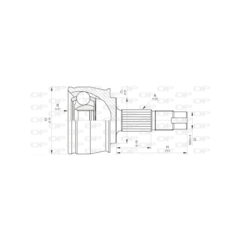 CV JOINT OPEN PARTS SPIN JOINT 1pcs 