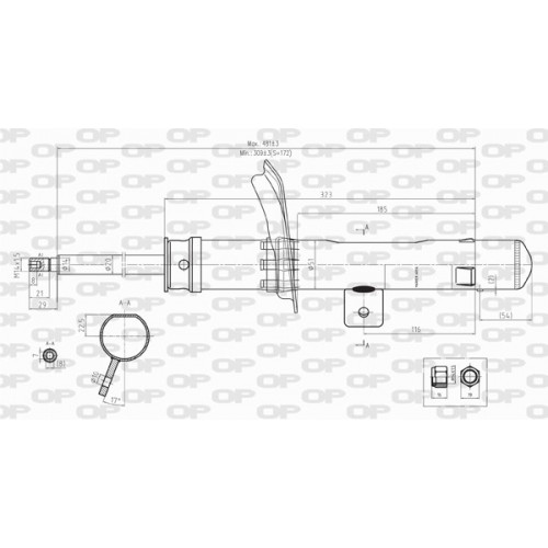 SHOCK ABSORBER OP FRONT RIGHT SIDE 1 PCS 