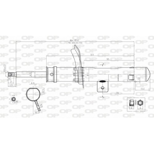 SHOCK ABSORBER OP FRONT LEFT SIDE 1 PCS 