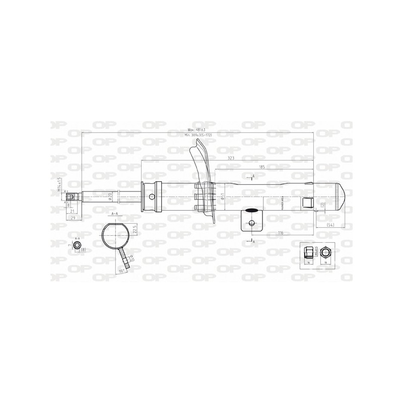 SHOCK ABSORBER OP FRONT LEFT SIDE 1 PCS 