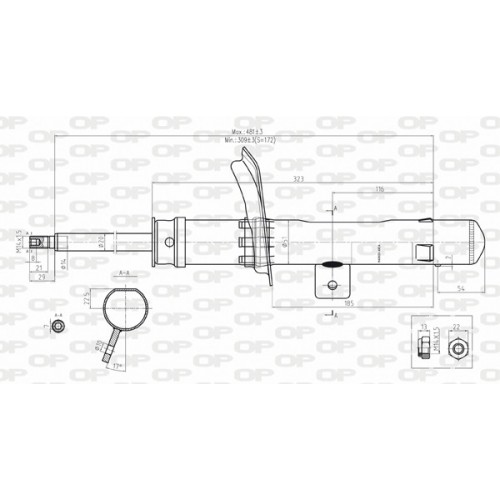 SHOCK ABSORBER OP FRONT RIGHT SIDE 1 PCS 