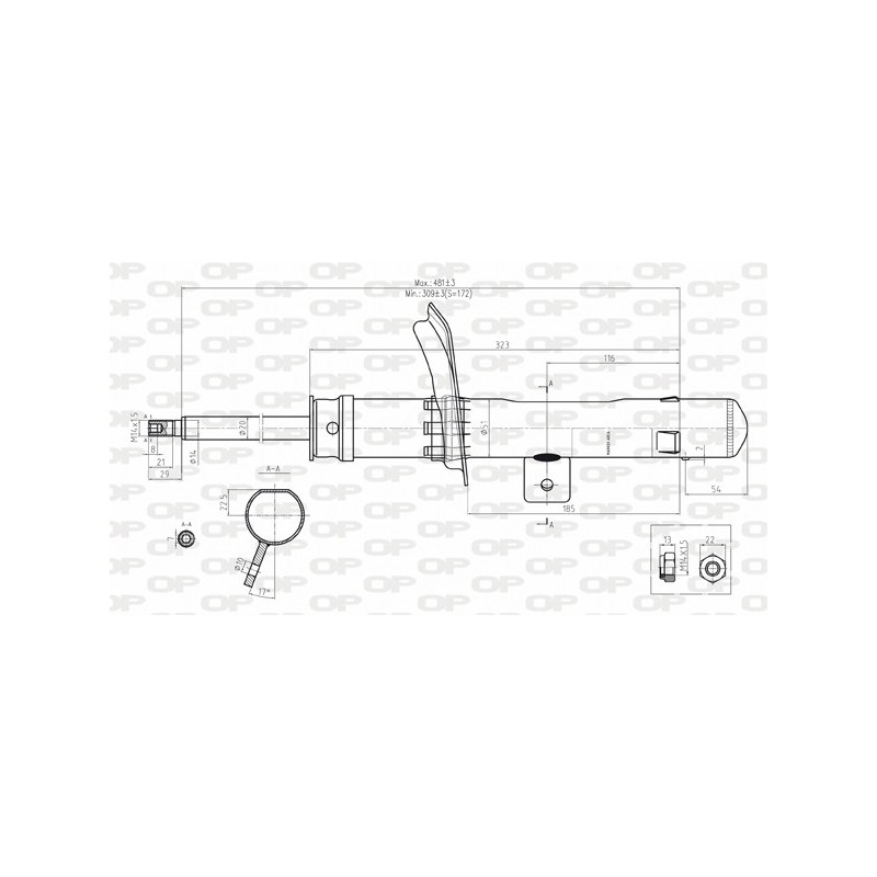 SHOCK ABSORBER OP FRONT RIGHT SIDE 1 PCS 