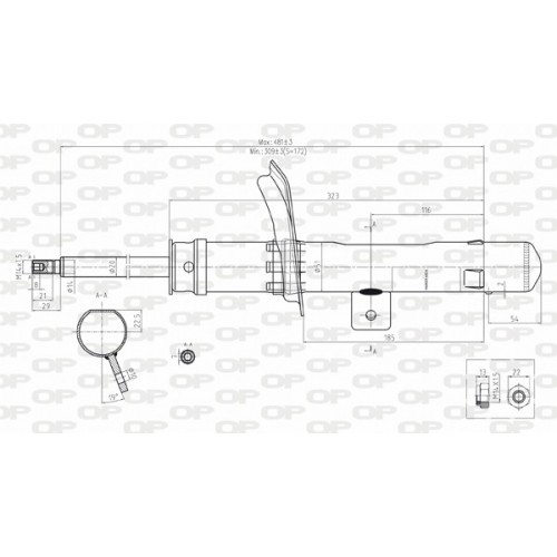 SHOCK ABSORBER OP FRONT LEFT SIDE 1 PCS 