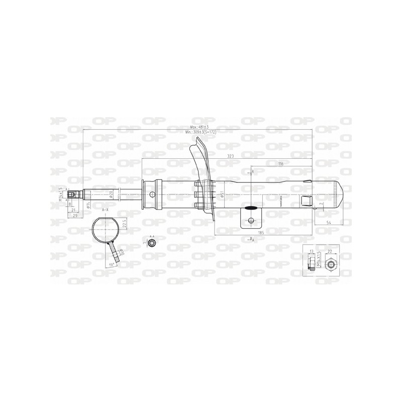 SHOCK ABSORBER OP FRONT LEFT SIDE 1 PCS 