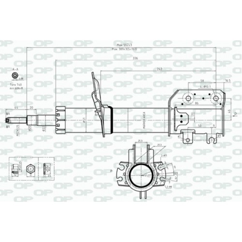 SHOCK ABSORBER OP FRONT SIDE 1 PCS 