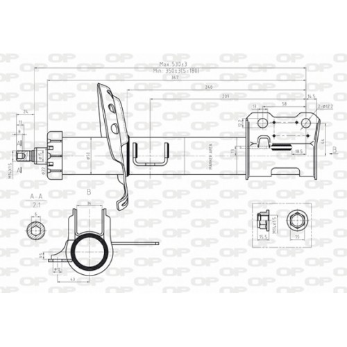 SHOCK ABSORBER OP FRONT RIGHT SIDE 1 PCS 