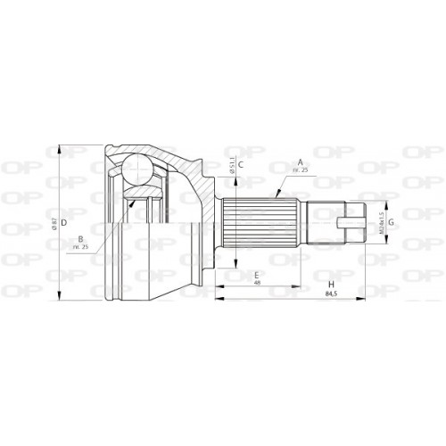 CV JOINT OPEN PARTS SPIN JOINT 1pcs 