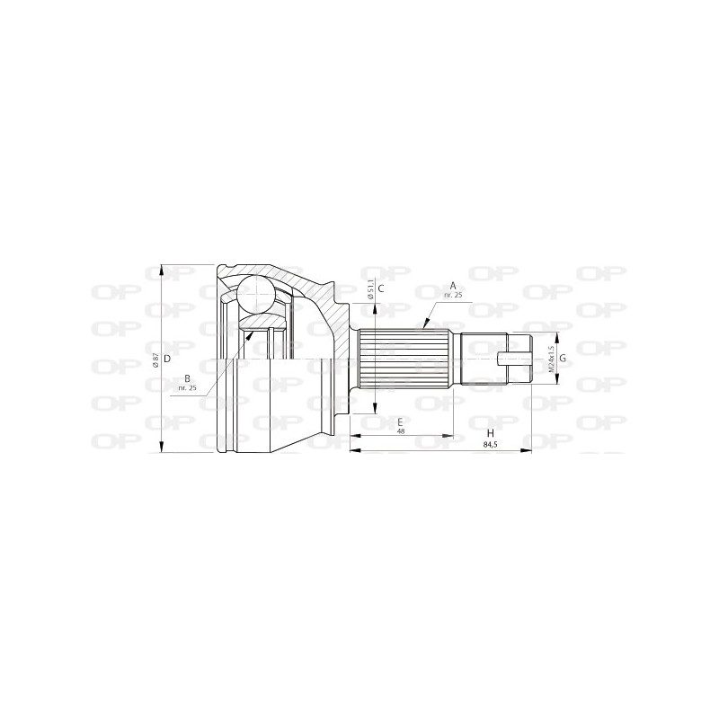 CV JOINT OPEN PARTS SPIN JOINT 1pcs 