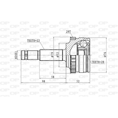 CV JOINT OPEN PARTS SPIN JOINT 1pcs 