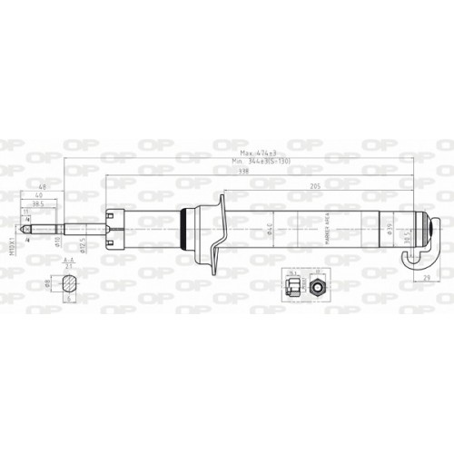 SHOCK ABSORBER OP FRONT 1 PCS 