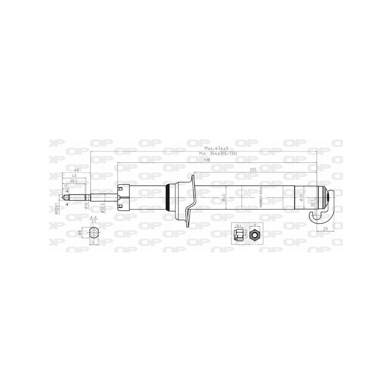 SHOCK ABSORBER OP FRONT 1 PCS 