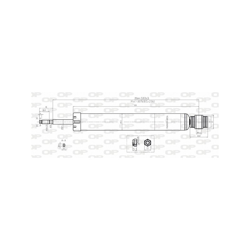SHOCK ABSORBER OP REAR 1 PCS 