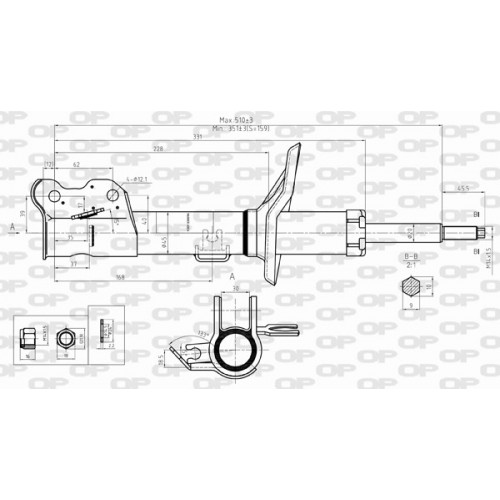 SHOCK ABSORBER OP FRONT RIGHT SIDE 1 PCS 