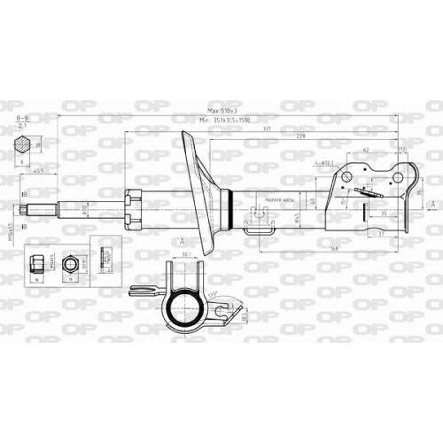 SHOCK ABSORBER OP FRONT LEFT SIDE 1 PCS 