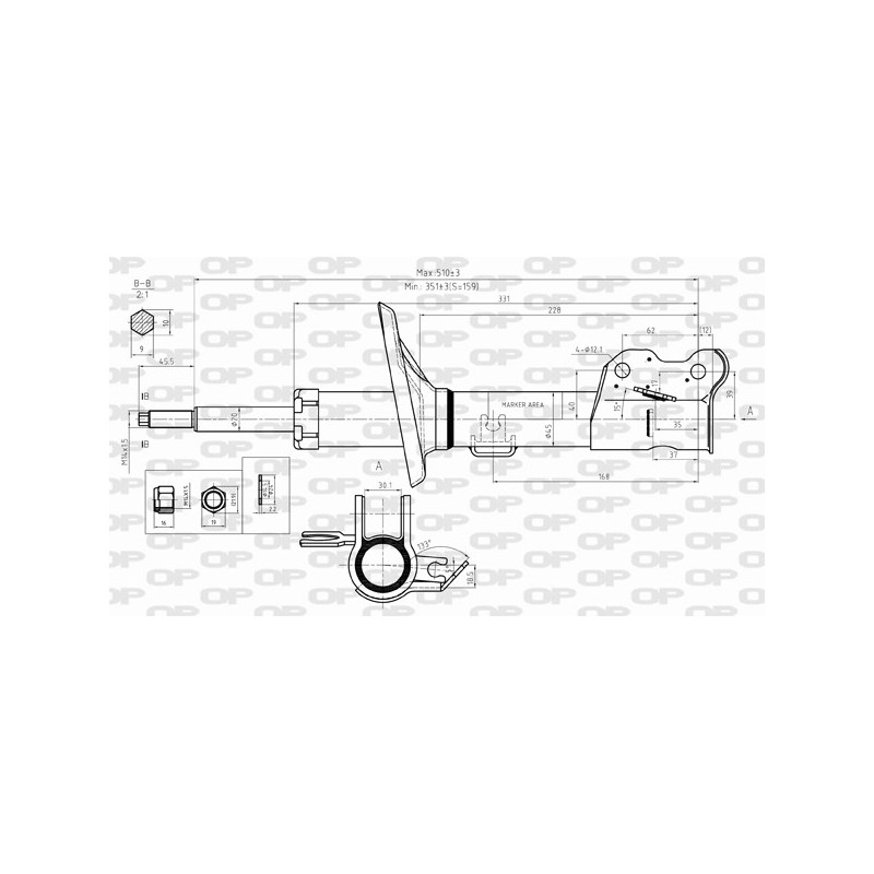 SHOCK ABSORBER OP FRONT LEFT SIDE 1 PCS 