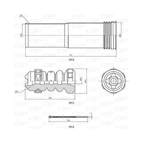 OP DUST COVER KIT 4PCS 