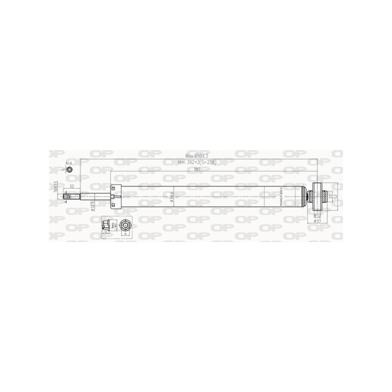 SHOCK ABSORBER OP REAR 1 PCS 