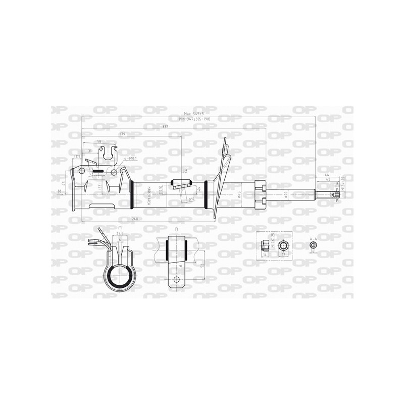 SHOCK ABSORBER OP FRONT RIGHT SIDE 1 PCS 