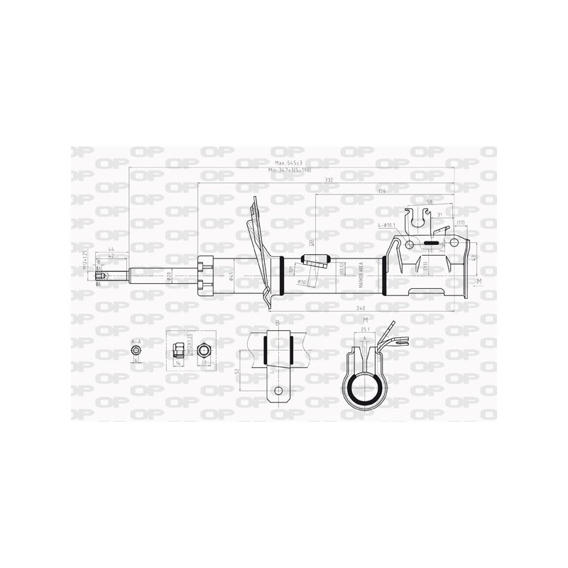 SHOCK ABSORBER OP FRONT LEFT SIDE 1 PCS 