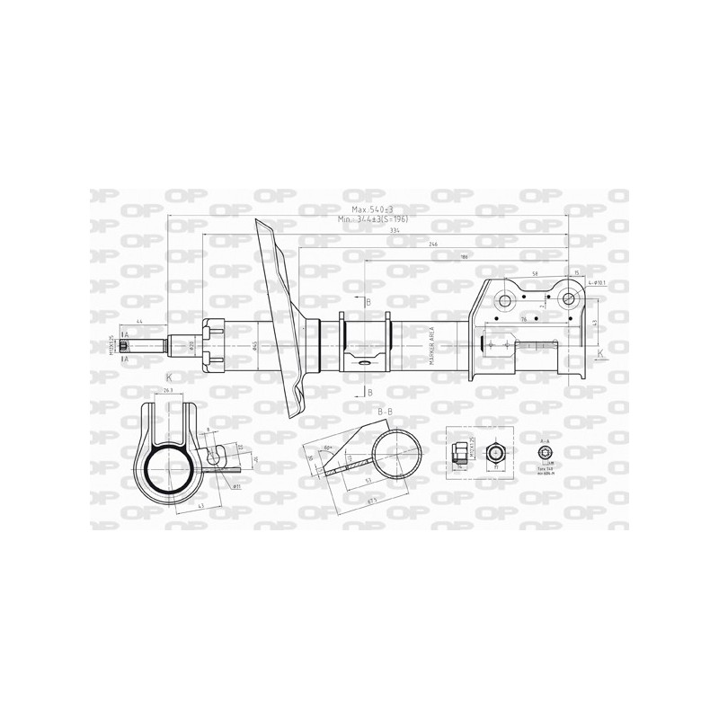 SHOCK ABSORBER OP FRONT RIGHT SIDE 1 PCS 