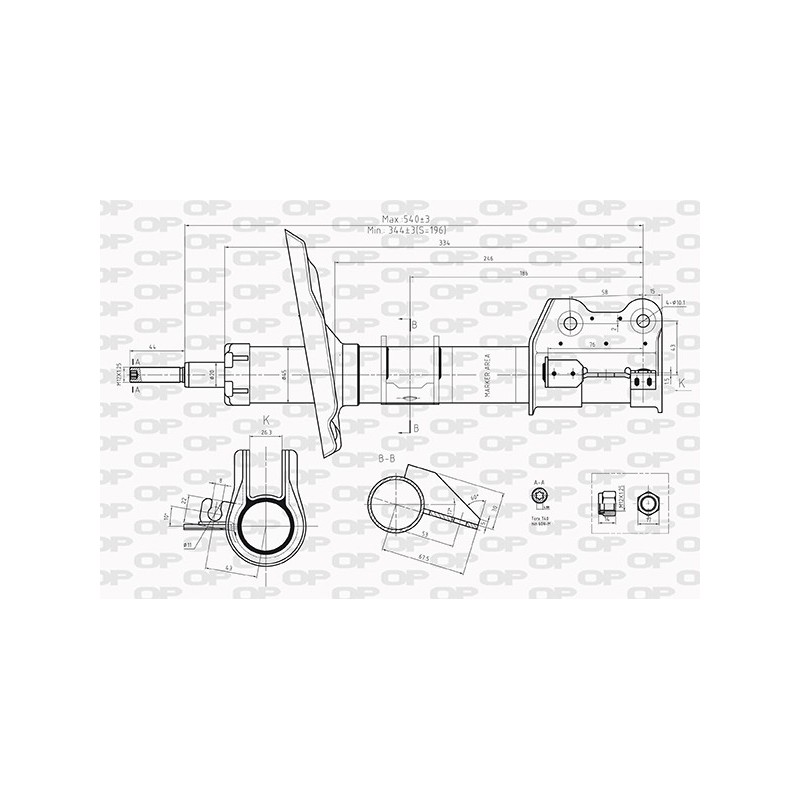 SHOCK ABSORBER OP FRONT LEFT SIDE 1 PCS 