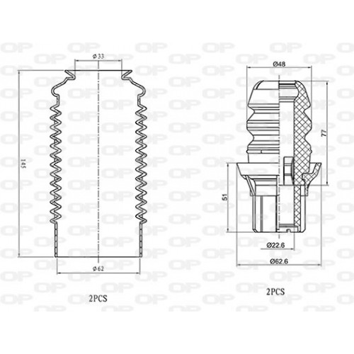 OP DUST COVER KIT 4PCS 