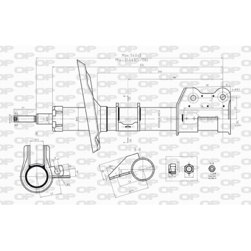 SHOCK ABSORBER OP FRONT RIGHT SIDE 1 PCS 