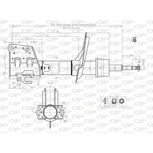SHOCK ABSORBER OP FRONT 1 PCS 